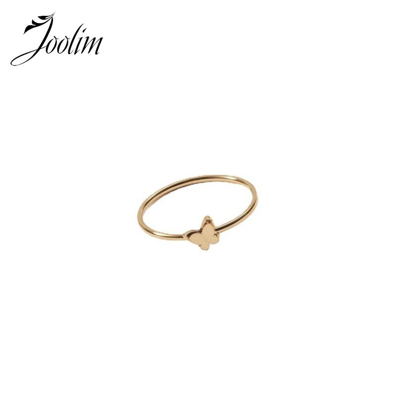 Joolim High End Gold Finish Waterproof Sweety Dainty Double Layer Mini Butterfly Rings Nakit od nehrđajućeg čelika Veleprodaja