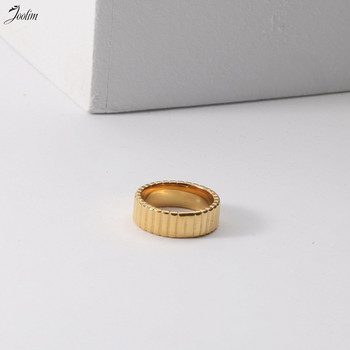 Joolim High End златисто покритие Водоустойчиви модни пръстени с форма на зъбни колела Двойки за жени Бижута от неръждаема стомана на едро