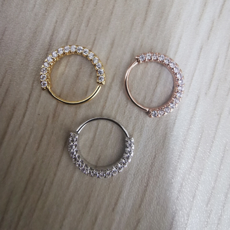 1PCS CZ stīpa auskars skrimšļa auskari Tragus rotaslietas virve starpsienas pīrsings eņģes stīpa deguna pīrsings rotaslietas deguna gredzena stīpa