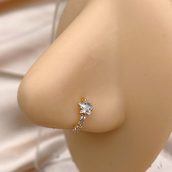 18G 1Pcs Piercing Nose Ring Ear Nose Hoops Heart Star Cz Helix Cartilage Tragus Earrings Nostril Body Jewelry