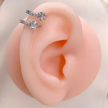 18G 1Pcs Piercing Nose Ring Ear Nose Hoops Heart Star Cz Helix Cartilage Tragus Earrings Nostril Body Jewelry