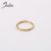 Joolim High End Gold Finish Fashion Personality Hollow Rings Trendy για γυναίκες 18 K PVD επιμεταλλωμένα κοσμήματα από ανοξείδωτο χάλυβα Χονδρική