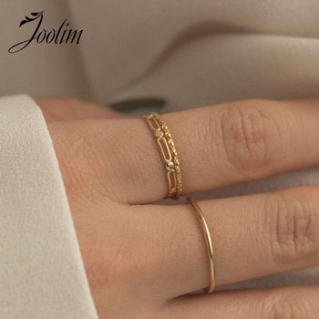Модни кухи пръстени Joolim Модерни за жени 1 PVD покритие от неръждаема стомана Бижута на едро