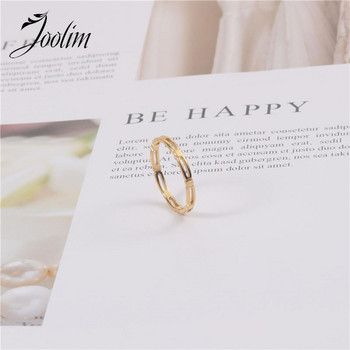 Joolim High End Gold Finish Fashion Personality Hollow Rings Trendy για γυναίκες 18 K PVD επιμεταλλωμένα κοσμήματα από ανοξείδωτο χάλυβα Χονδρική
