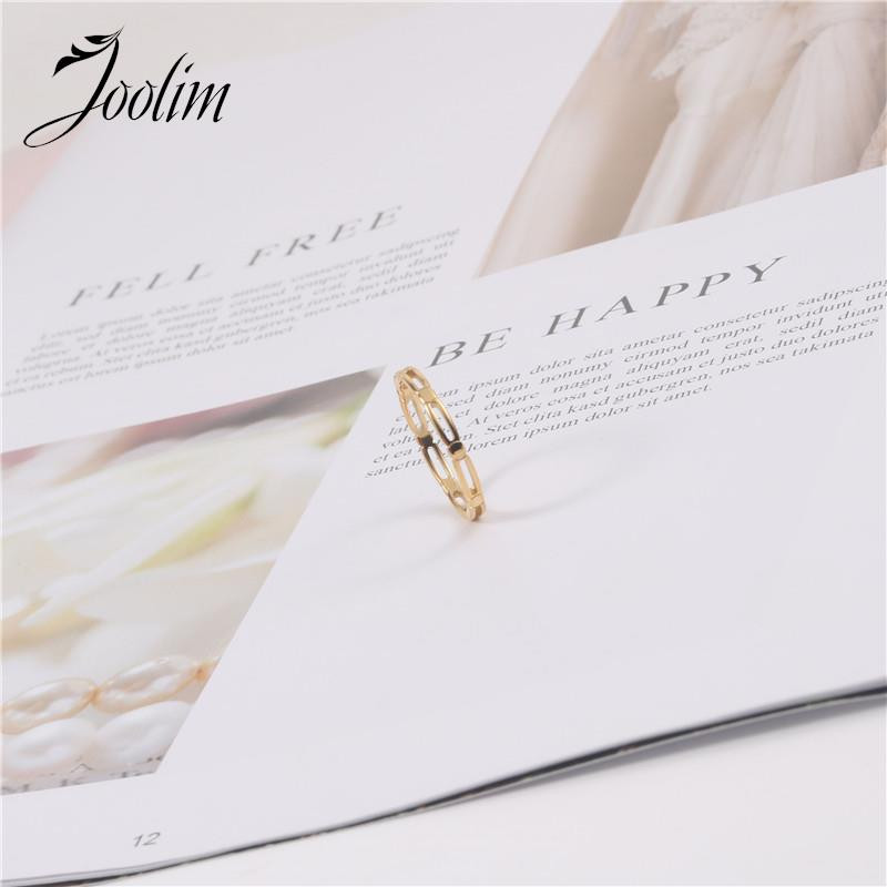 Joolim High End Gold Finish Fashion Personality Hollow Rings Trendy για γυναίκες 18 K PVD επιμεταλλωμένα κοσμήματα από ανοξείδωτο χάλυβα Χονδρική