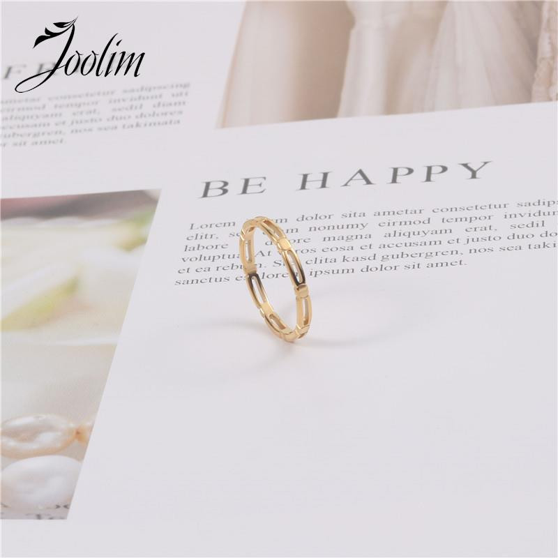Joolim High End Gold Finish Fashion Personality Hollow Rings Trendy για γυναίκες 18 K PVD επιμεταλλωμένα κοσμήματα από ανοξείδωτο χάλυβα Χονδρική