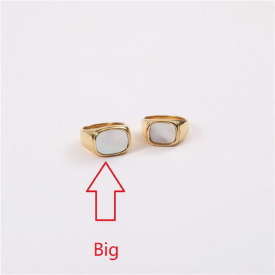 Karstā pārdevēja White Shell nerūsējošā tērauda lentes gredzeni sievietēm Statement gredzeni sieviešu ballīšu gredzeni