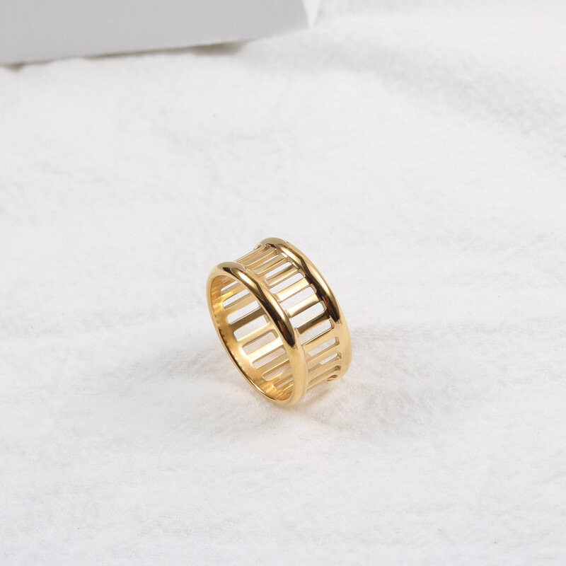 Joolim augstas klases zelta PVD antikvariāts ķēdes dobie gredzeni sievietēm nerūsējošā tērauda juvelierizstrādājumu vairumtirdzniecība