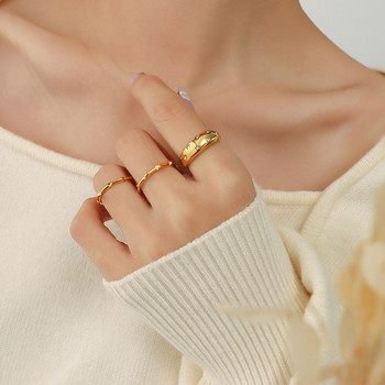 Joolim High End Gold PVD Αδιάβροχα Retro Fashion Star Zircon Rings for Women Κοσμήματα από ανοξείδωτο ατσάλι Χονδρική