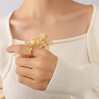 Joolim High End zlatni PVD vodootporni retro modni cirkonski prstenovi za žene Veleprodaja nakita od nehrđajućeg čelika