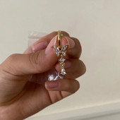 Uus liblikas võltsitud nööbasõrmus võltsitud kõhu augustamise klamber nabanabal võltsitud võltsitud kõhu kõhre kõrvarõnga klamber