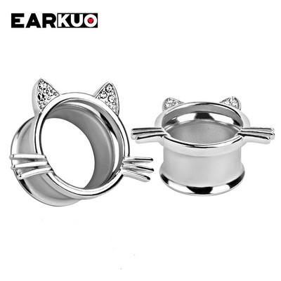EARKUO Hot Selling Mačka Šišmiš Pčela Ananas Tuneli za bušenje ušiju od nehrđajućeg čelika Ekspanderi Nakit za tijelo Nosila za naušnice 2 KOM.
