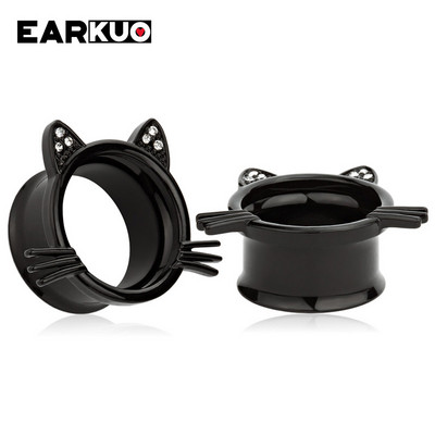 EARKUO Hot Selling Mačka Šišmiš Pčela Ananas Tuneli za bušenje ušiju od nehrđajućeg čelika Ekspanderi Nakit za tijelo Nosila za naušnice 2 KOM.