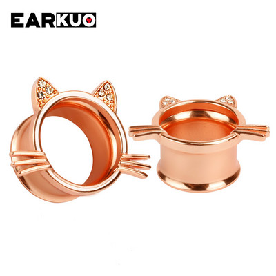 EARKUO Hot Selling Mačka Šišmiš Pčela Ananas Tuneli za bušenje ušiju od nehrđajućeg čelika Ekspanderi Nakit za tijelo Nosila za naušnice 2 KOM.