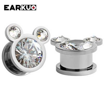 EARKUO Hot Selling Mačka Šišmiš Pčela Ananas Tuneli za bušenje ušiju od nehrđajućeg čelika Ekspanderi Nakit za tijelo Nosila za naušnice 2 KOM.