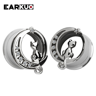 EARKUO Hot Selling Mačka Šišmiš Pčela Ananas Tuneli za bušenje ušiju od nehrđajućeg čelika Ekspanderi Nakit za tijelo Nosila za naušnice 2 KOM.