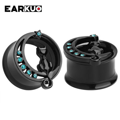 EARKUO Hot Selling Mačka Šišmiš Pčela Ananas Tuneli za bušenje ušiju od nehrđajućeg čelika Ekspanderi Nakit za tijelo Nosila za naušnice 2 KOM.