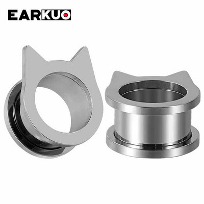 EARKUO Hot Selling Mačka Šišmiš Pčela Ananas Tuneli za bušenje ušiju od nehrđajućeg čelika Ekspanderi Nakit za tijelo Nosila za naušnice 2 KOM.