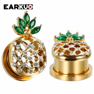 EARKUO Hot Selling Mačka Šišmiš Pčela Ananas Tuneli za bušenje ušiju od nehrđajućeg čelika Ekspanderi Nakit za tijelo Nosila za naušnice 2 KOM.
