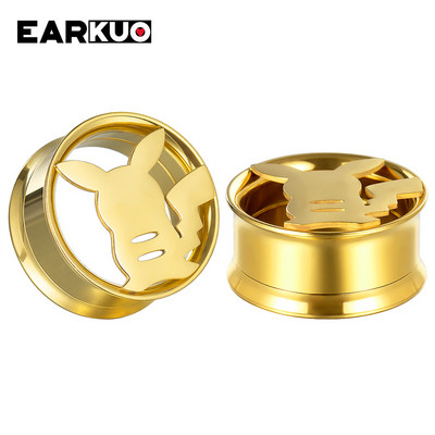 EARKUO Hot Selling Mačka Šišmiš Pčela Ananas Tuneli za bušenje ušiju od nehrđajućeg čelika Ekspanderi Nakit za tijelo Nosila za naušnice 2 KOM.