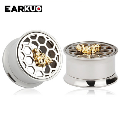 EARKUO Hot Selling Mačka Šišmiš Pčela Ananas Tuneli za bušenje ušiju od nehrđajućeg čelika Ekspanderi Nakit za tijelo Nosila za naušnice 2 KOM.