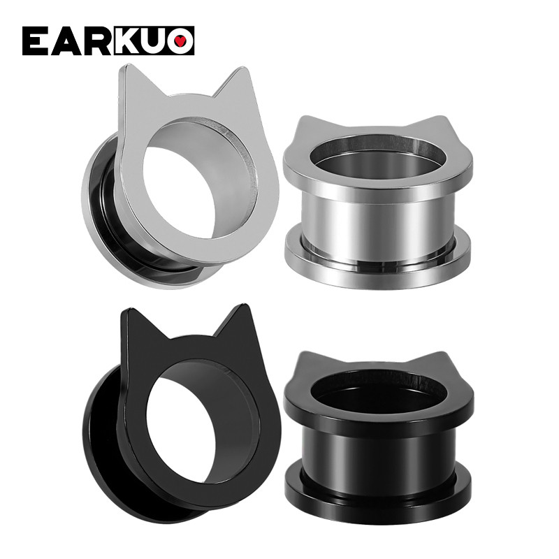 EARKUO Hot Selling Mačka Šišmiš Pčela Ananas Tuneli za bušenje ušiju od nehrđajućeg čelika Ekspanderi Nakit za tijelo Nosila za naušnice 2 KOM.