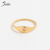 Joolim vrhunska zlatna obrada, vodootporni fini peterokutni cirkonski prstenovi Dodaci za žene Veleprodaja nakita od nehrđajućeg čelika