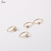 Joolim augstākās klases zelta apdare, neaptraipa, modes smalki cirkona gredzeni, moderni sievietēm, nerūsējošā tērauda juvelierizstrādājumu vairumtirdzniecība