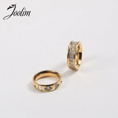 Joolim augstas klases 18 K zelta PVD bez aptraipīšanas, cirkona gredzeni sievietēm, 2022. gada nerūsējošā tērauda juvelierizstrādājumu vairumtirdzniecība