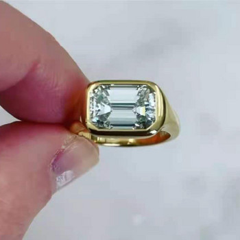 Joolim High End Gold PVD Μοντέρνα ορθογώνια δαχτυλίδια ζιργκόν για γυναίκες Χονδρική πώληση κοσμημάτων από ανοξείδωτο χάλυβα