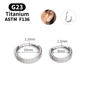 1PS нов G23 титан два реда циркон високо качество висока цена сегмент пръстен отваряне малка преграда ноздра ухо хо