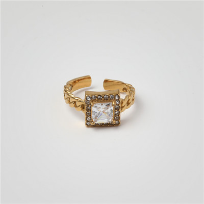 Joolim High End PVD Vodootporno bijelo crno školjkasto cirkonsko prstenje za žene Veleprodaja nakita od nehrđajućeg čelika