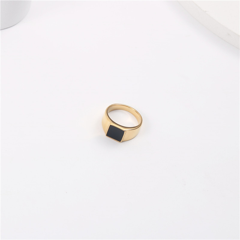 Joolim pozlaćeni prstenovi od nehrđajućeg čelika od crne epoksidne smole 2020. Nakit