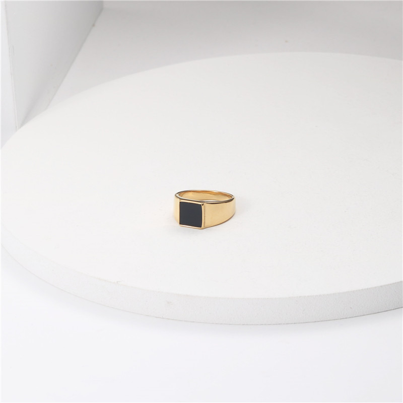 Joolim pozlaćeni prstenovi od nehrđajućeg čelika od crne epoksidne smole 2020. Nakit