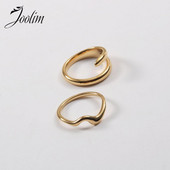 Joolim vrhunska zlatna obrada bez potamnjenja i vodootporno prstenje s nepravilnim oblinama Trendy za žene Veleprodaja nakita od nehrđajućeg čelika