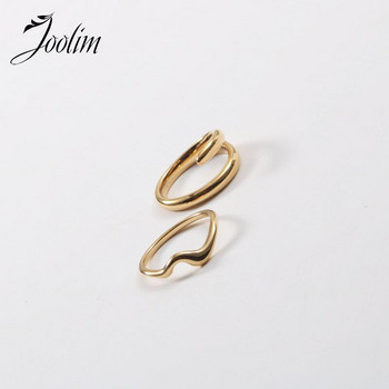 Joolim от висок клас златно покритие без потъмняване и водоустойчиви пръстени с неправилна извивка Модерни за жени Бижута от неръждаема стомана на едро