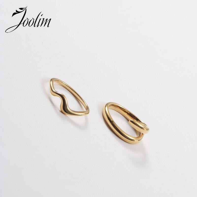 Joolim vrhunska zlatna obrada bez potamnjenja i vodootporno prstenje s nepravilnim oblinama Trendy za žene Veleprodaja nakita od nehrđajućeg čelika