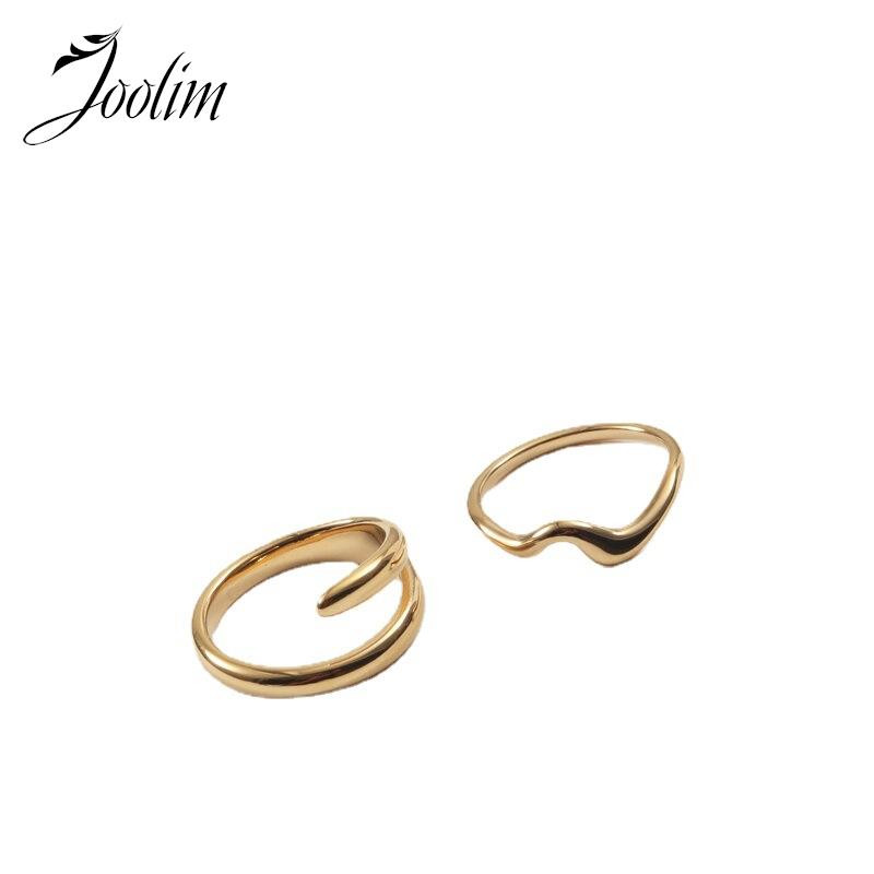 Joolim vrhunska zlatna obrada bez potamnjenja i vodootporno prstenje s nepravilnim oblinama Trendy za žene Veleprodaja nakita od nehrđajućeg čelika
