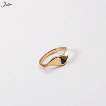 Joolim High End Gold Finish No Fade Прости усукани извити пръстени Модерни за жени Бижута от неръждаема стомана на едро