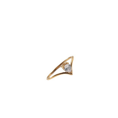 Joolim High End Gold Finish Non Tarnish Dainty Water Drop Zircon Rings Trendy for Women Κοσμήματα από ανοξείδωτο χάλυβα Χονδρική