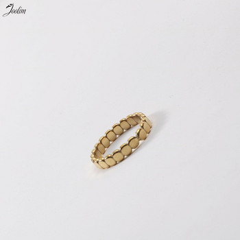 Joolim High End Gold Finish Tarnish Free Fashion Flat Bead Gear Shaped пръстени Модерни за жени Бижута от неръждаема стомана на едро
