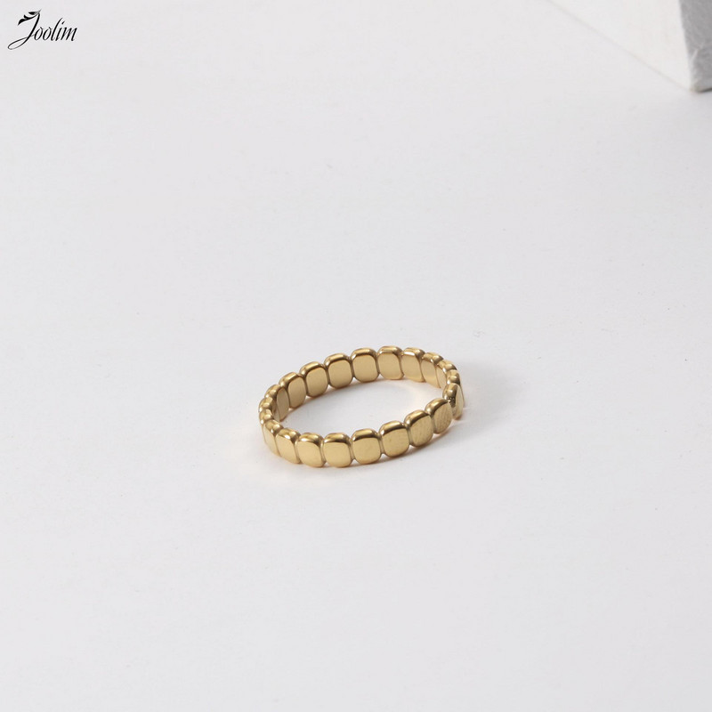 Joolim High End Gold Finish Tarnish Free Modni prstenovi u obliku zupčanika s ravnim perlama Trendy za žene Veleprodaja nakita od nehrđajućeg čelika