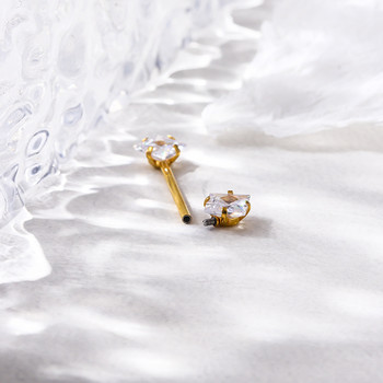 Δαχτυλίδια θηλής 1 τμχ από ανοξείδωτο ατσάλι CZ για γυναίκες Ασημί Χρυσό Χρώμα Μπάρα Στρογγυλή καρδιά Τετράγωνη Θηλή Piercing Body Piercing Κοσμήματα