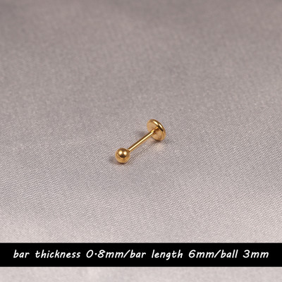 1 gab. Iespiežams deguna gredzens Labret gredzens lūpu pīrsings rotaslietas 18K apzeltīts skrimšļa auskari 20G 0,8mm titāna tērauds 2mm 3mm sievietēm