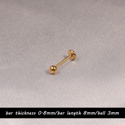 1 gab. Iespiežams deguna gredzens Labret gredzens lūpu pīrsings rotaslietas 18K apzeltīts skrimšļa auskari 20G 0,8mm titāna tērauds 2mm 3mm sievietēm