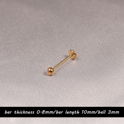 1 gab. Iespiežams deguna gredzens Labret gredzens lūpu pīrsings rotaslietas 18K apzeltīts skrimšļa auskari 20G 0,8mm titāna tērauds 2mm 3mm sievietēm