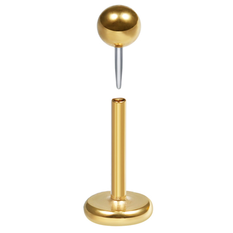 1 gab. Iespiežams deguna gredzens Labret gredzens lūpu pīrsings rotaslietas 18K apzeltīts skrimšļa auskari 20G 0,8mm titāna tērauds 2mm 3mm sievietēm