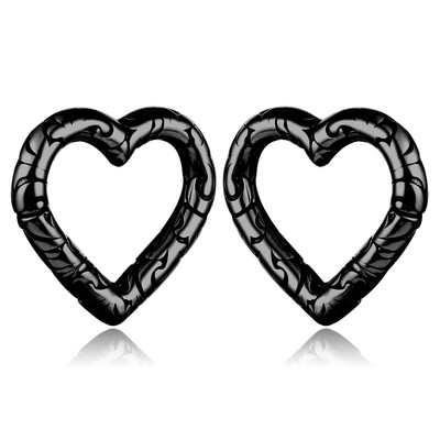 Casvort 2PCS 5mm 4g Barokno srce Utezi za uši Hipoalergeni čepići od nehrđajućeg čelika Tuneli Nosiljka Piercing Nakit za tijelo