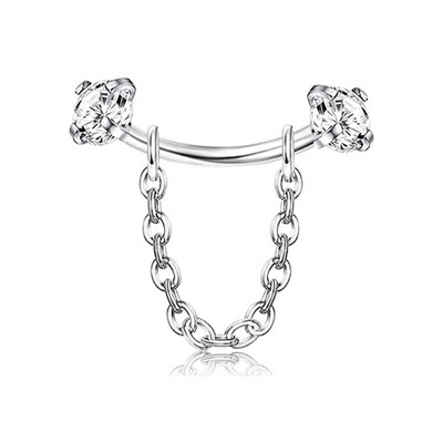 16G lančić Zakrivljeni uteg za obrve Prsten Rook Daith Naušnice Hrskavica Tragus Kirurški čelik Cirkon Body Piercing Nakit Veleprodaja