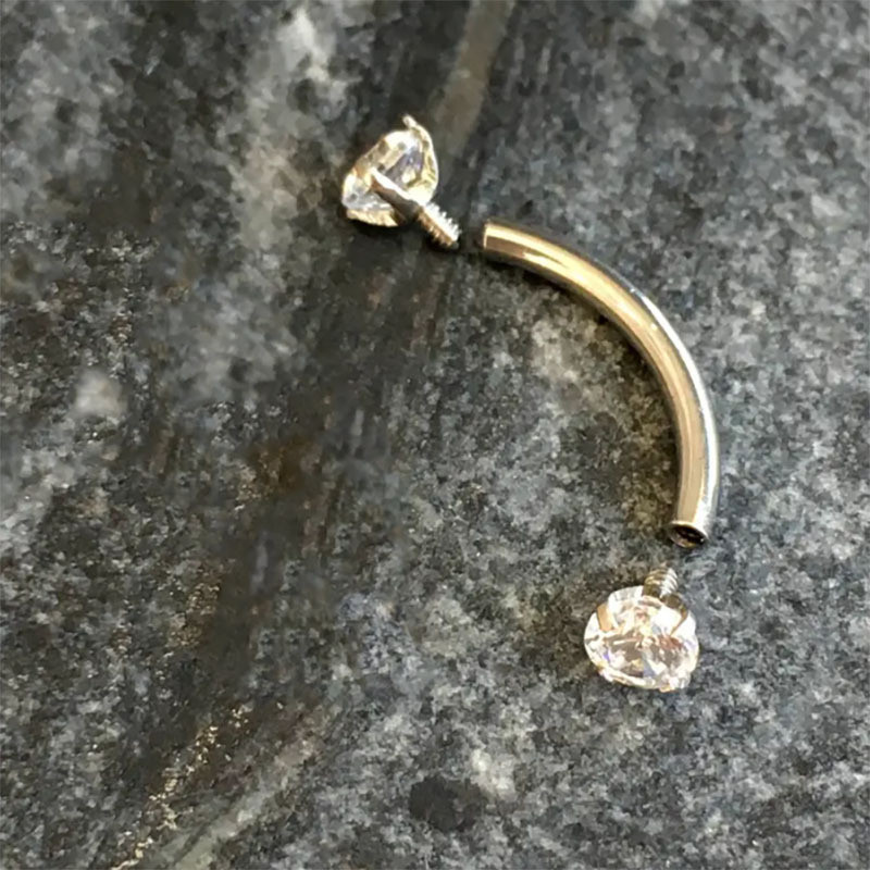 16G lančić Zakrivljeni uteg za obrve Prsten Rook Daith Naušnice Hrskavica Tragus Kirurški čelik Cirkon Body Piercing Nakit Veleprodaja